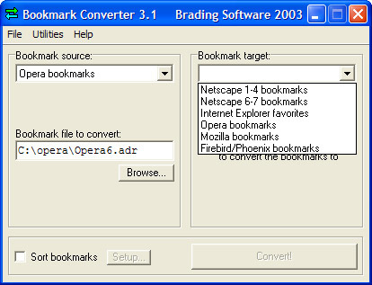 Bookmark Converter Screenshot